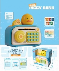 Salvadanaio elettronico per bambini a forma di cassaforte Kaczuszka con PIN e impronta digitale