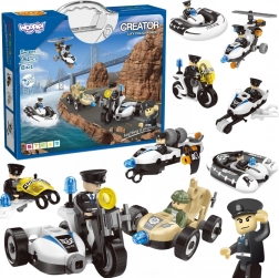 Woopie set di costruzione Veicoli della Polizia 8 in 1 STEAM