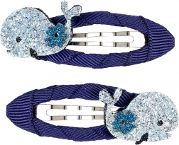 Fermagli per capelli con balena scintillante - 2 pezzi