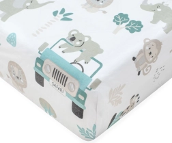 Lenzuolo in cotone per lettino NEW BABY Safari II 120 × 60 cm