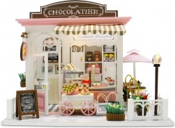 Casa in miniatura cioccolateria – kit creativo DIY con illuminazione LED