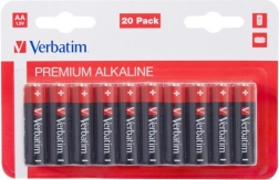 Batterie alcaline AA 1,5 V VERBATIM, confezione da 20 pezzi