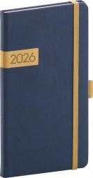 Agenda tascabile Twill 2026 blu-oro