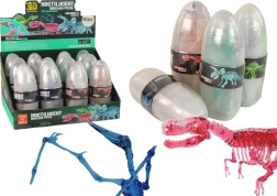 uovo di dinosauro apribile con figurine cristalline