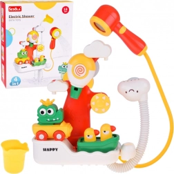 Giocattolo da bagno multifunzione 4 in 1 con coccodrillo, paperelle e doccetta