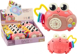 Granchio interattivo rosa con proiettore e sonaglio a batterie