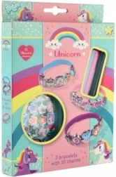 set creativo braccialetti unicorno – 3 braccialetti e 18 ciondoli