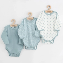 body per neonati a apertura totale New Baby Classic II, 3 pz, menta/dino/stelle, taglia 50