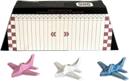 Toddleroad Hangár Marble – set di 3 aeroplani ergonomici in silicone con scatola funzionale