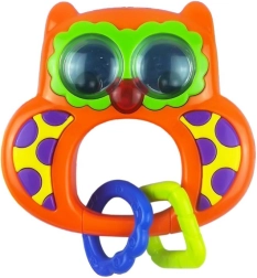 Sonaglio per bambini con suoni Baby Mix gufetto arancione