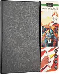 Pittura per numeri su tela nera – leone