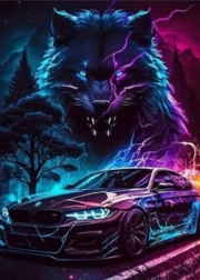 Pittura diamantata spirito del lupo II 30 × 40 cm