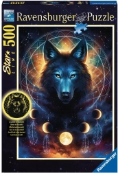 Puzzle Ravensburger che si illumina al buio – lupo e lune, 500 pezzi