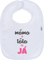 Bavaglino per bambini NEW BABY mamma + papà = io – rosa