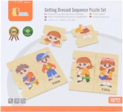 Puzzle educativo in legno VIGA Vestire i bambini
