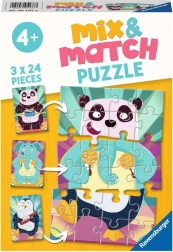 Ravensburger Mix & Match – animaletti divertenti, puzzle 3×24 pezzi