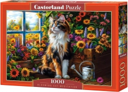 Puzzle da 1000 pezzi - gatto tra i fiori