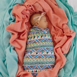 Tommy Lise mussola in cotone biologico Ethnic Festive 120 × 120 cm