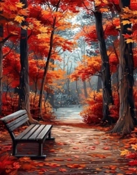 Norimpex pittura diamantata – panchina nel parco 30 × 40 cm