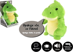 Dinosauro di peluche Rexík che ripete frasi con suoni, 18 cm