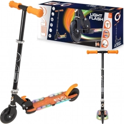 EVO monopattino pieghevole per bambini Light Flash con pedana LED, arancione