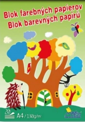 Blocchetto da disegno A4 con fogli colorati 20 pz