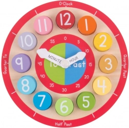 Bigjigs Toys orologio educativo in legno in inglese