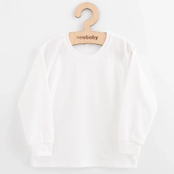 Maglietta in cotone per bambini a maniche lunghe New Baby Kindergarten bianca