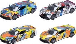 Auto in metallo 12 cm con porte apribili e sistema a retrocarica