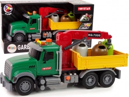 Camion dei rifiuti per bambini con gru e container con luci e suoni