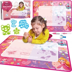 Woopie tappetino magico da disegno ad acqua per piccole principesse