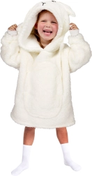 Coperta con cappuccio calda in stile felpa per bambini