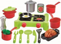 Set da cucina con pentole e accessori