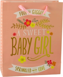 Borsa regalo per nascita per bambina 32 x 26 x 12 cm