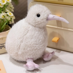 Uccellino kiwi di peluche bianco 17 cm
