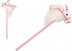 Unicorno su bastone con testa in peluche ed effetti sonori