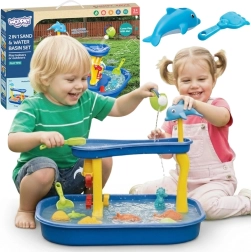 Tavolo d'acqua Woopie con cascata e delfino, 11 pezzi