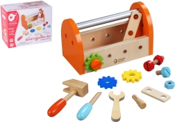 Set di attrezzi in legno per bambini, 16 pezzi con box