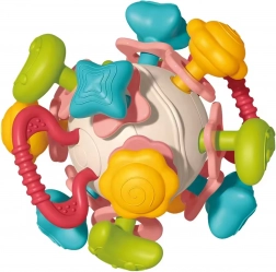 Palla sonaglino morbida 4in1 WOOPIE – giocattolo sensoriale e massaggiagengive per neonati