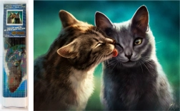 NORIMPEX Pittura diamantata Amore felino 30x40 cm