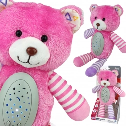 Peluche ninna-nanna – orsetto rosa con proiettore 2 in 1, 10 ninne nanne WOOPIE