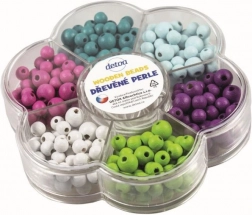 Detoa perline di legno in fiore, pastello