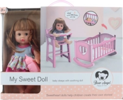 Bambola con culla e suoni per bambini