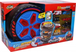 Stazione di gara portatile con effetti e 8 auto