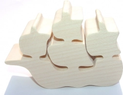 Fauna barchetta in legno naturale