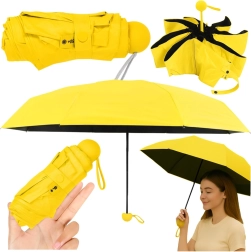 Ombrello pieghevole compatto con protezione UV UPF 50+ giallo 90 cm con custodia