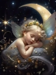 Pittura diamantata angioletto che dorme 30 × 40 cm