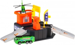 parcheggio per bambini con eliporto e tappetino da gioco 3+