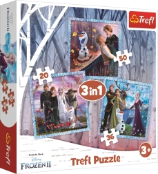 Puzzle 3v1 Frozen Regno di ghiaccio Magica Storia Trefl