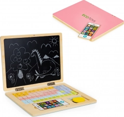 Laptop educativo in legno magnetico con telefono e lettere ECO TOYS